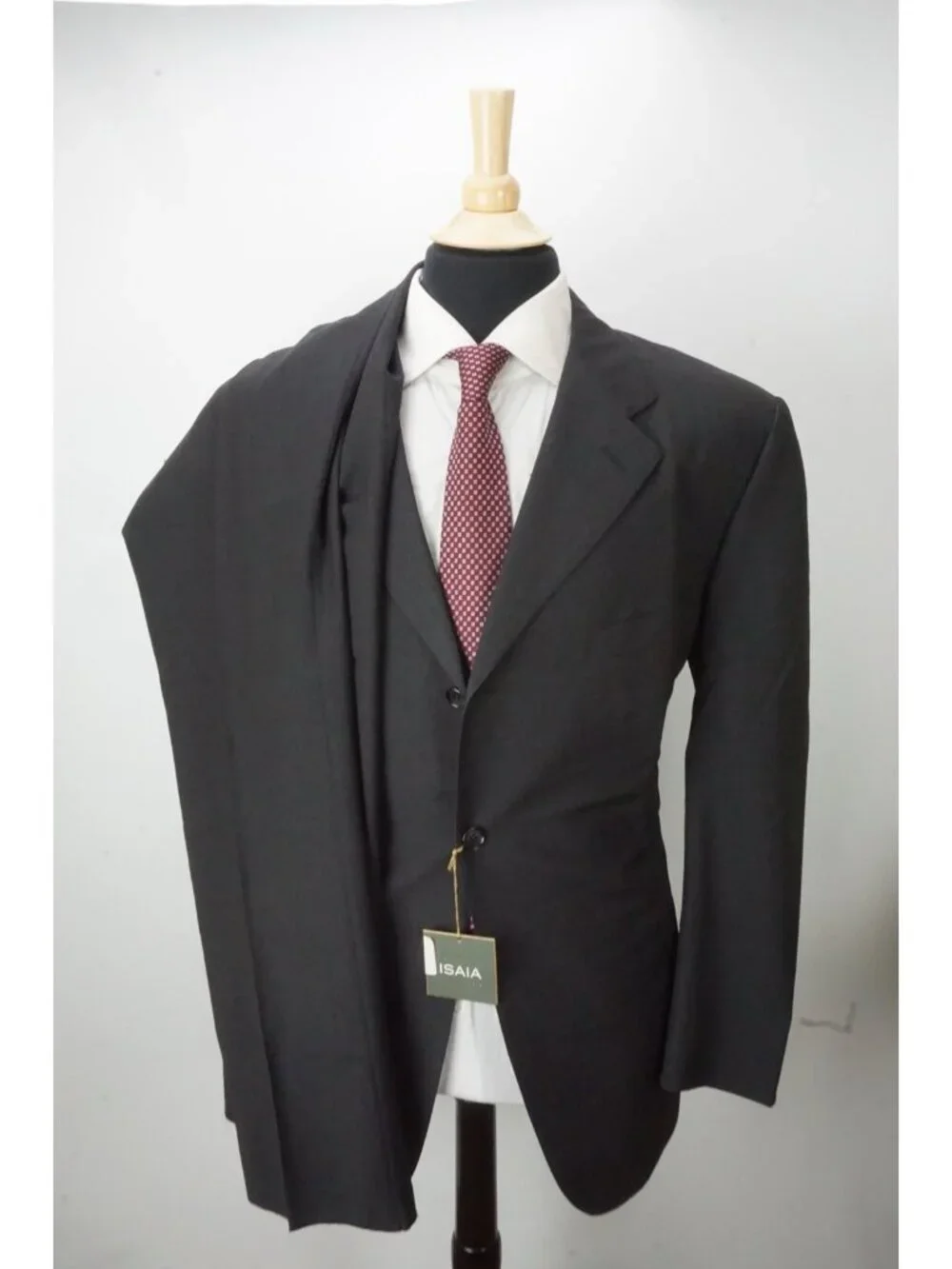 Isaia Patrizio Solid Gray 100% Wool 2 Pc Suit Jacket Pants Sz 44R US 54 EU NEW